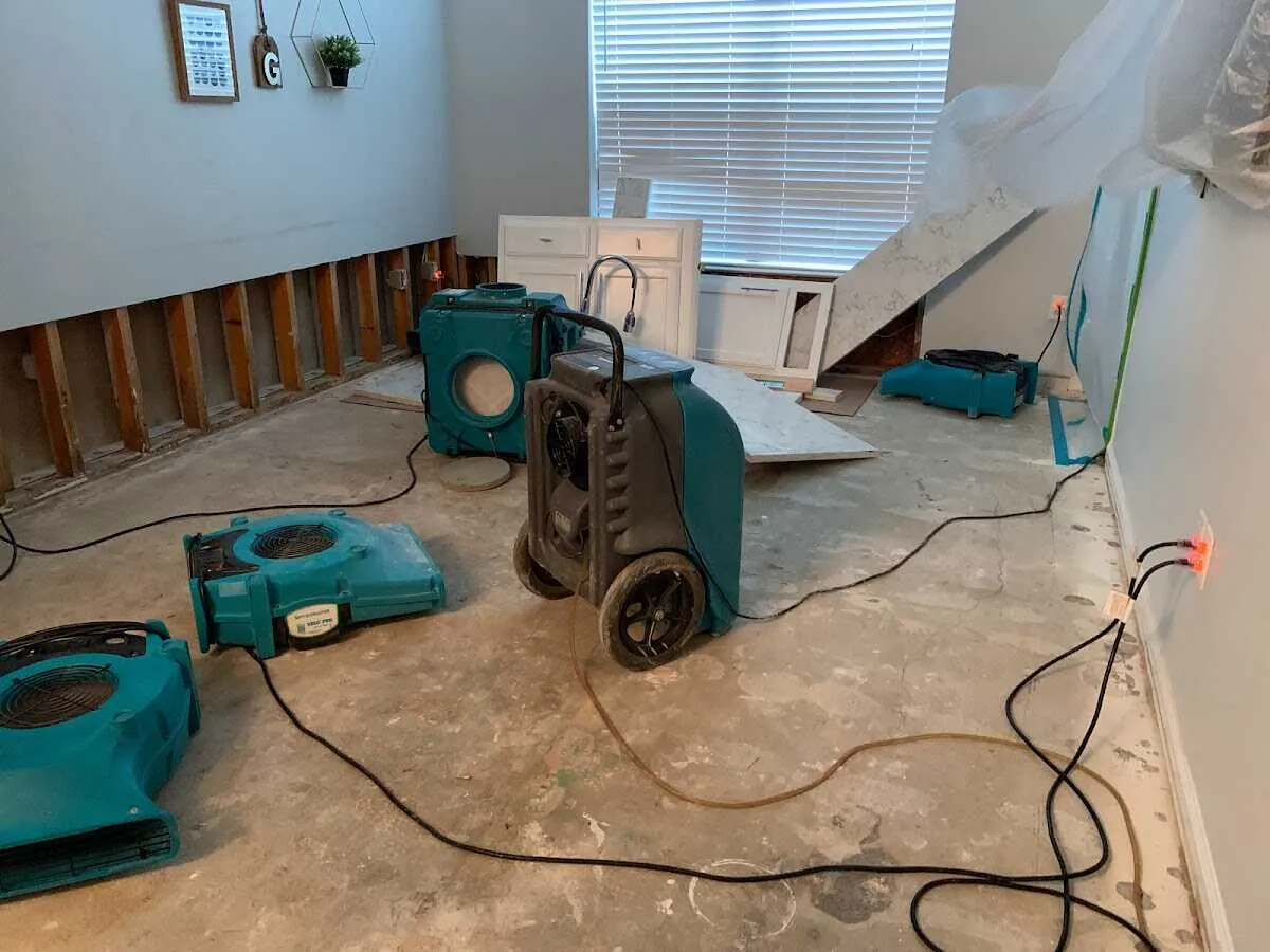 Dehumidifier in flood-cut room for Water Extraction & Removal in Steele Creek